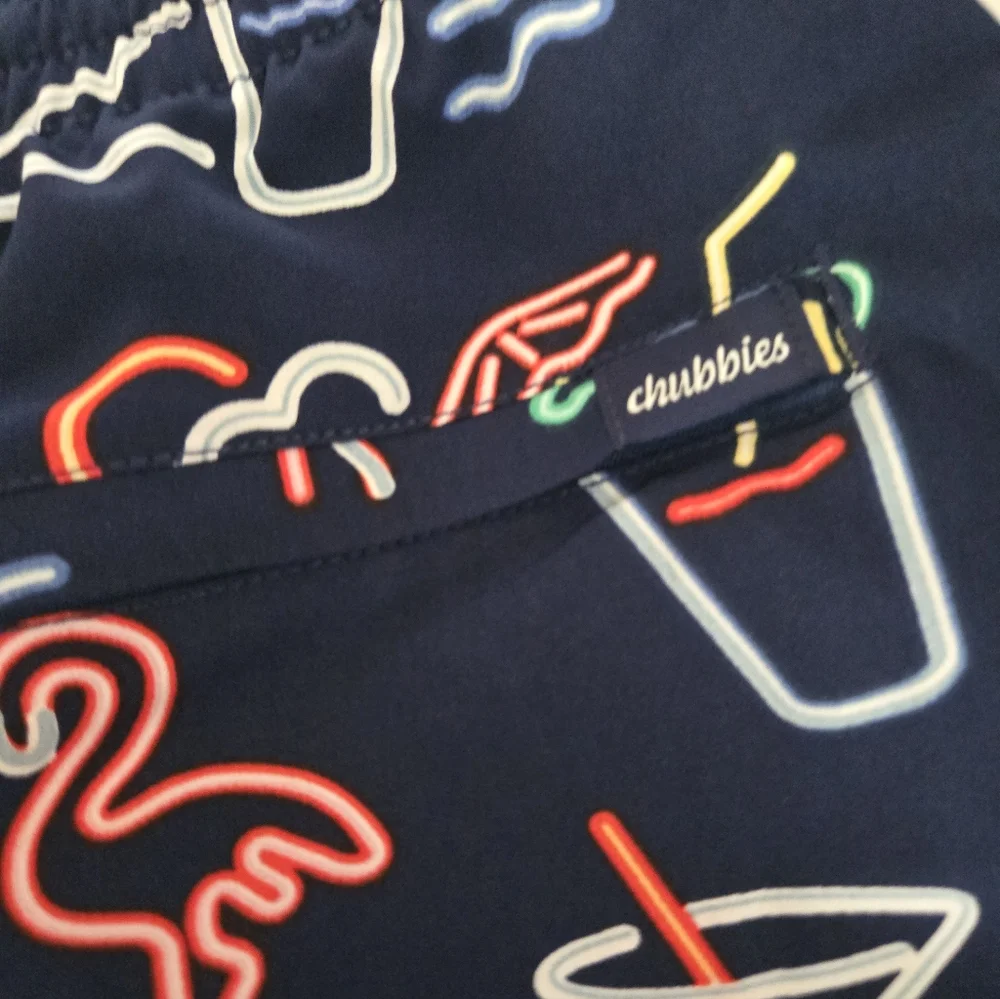 NWT Chubbies The Neon Lights Swim Shorts